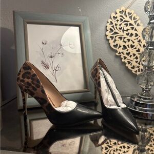 Steve Madden Black and Leopard Heels